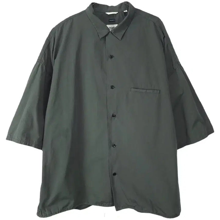 [BUNJANG] nanamica Open Collar Shirt Charcoal XL / 나나미카 오픈 칼라 셔츠 차콜 XL
