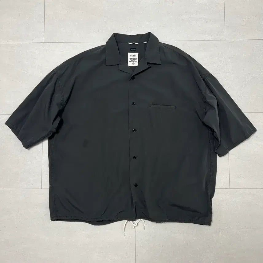 [BUNJANG] nanamica Open Collar Shirt Charcoal XL / 나나미카 오픈 칼라 셔츠 차콜 XL