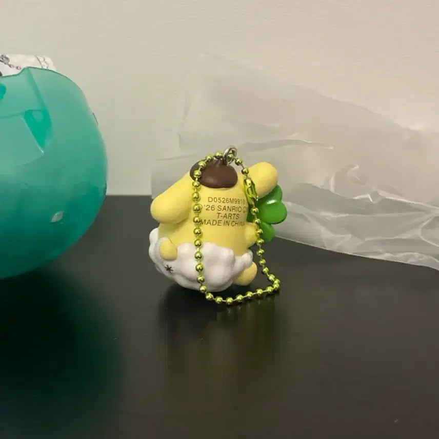 [BUNJANG] Sanrio Pompompurin Four-Leaf Clover Keychain / 산리오 네잎클로버 폼폼푸린 키링