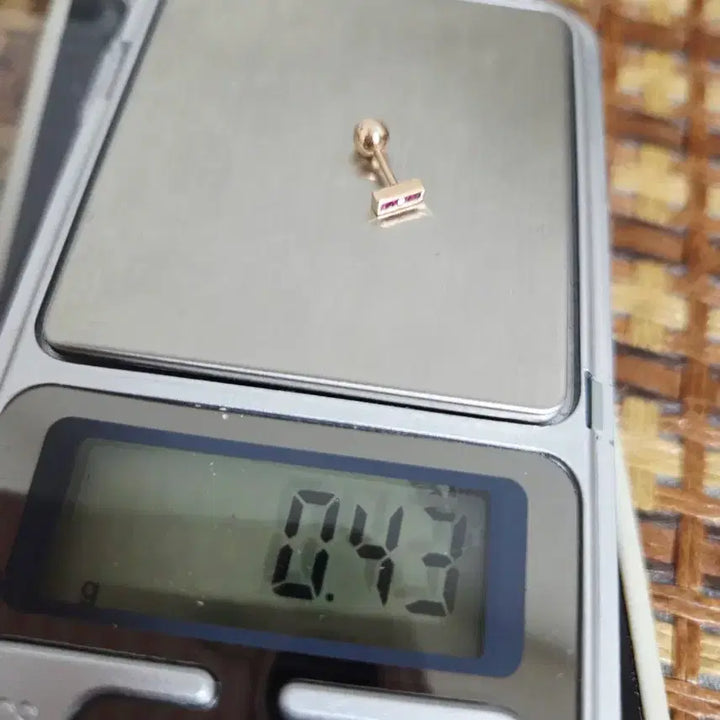 [BUNJANG] 14K Pink Gold Piercing (5mm Bar Length) / 14k 핑크골드 피어싱 바길이 5mm