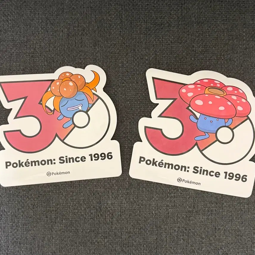 [SOLD OUT] 한국한정] 포켓몬 30주년 로고 스티커 냄새꼬 라플레시아 세트