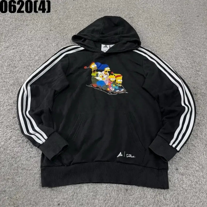 [BUNJANG] Adidas Simpsons Collaboration Black Hoodie / [L] 아디다스 | 블랙 후드 티셔츠 심슨 콜라보 (빈티지 0620)