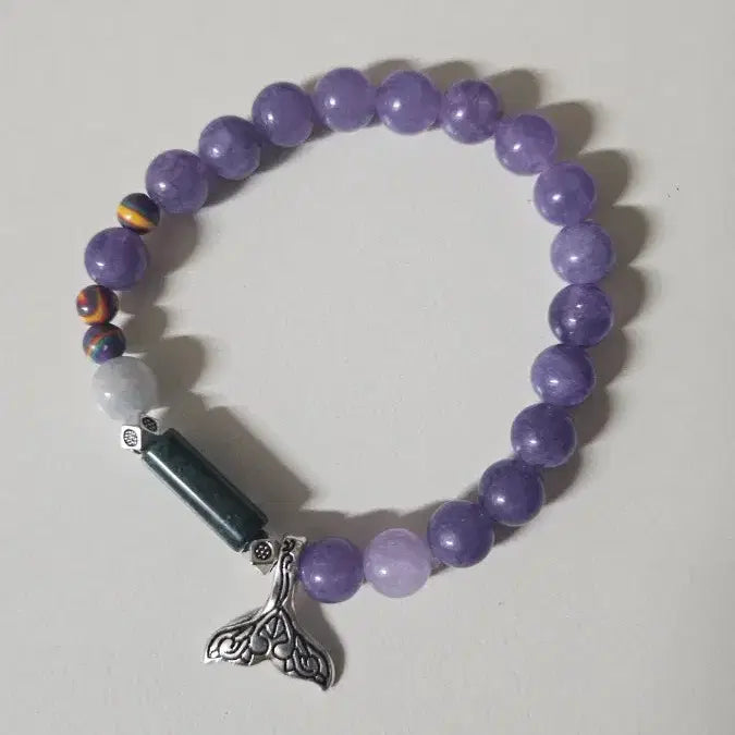 [BUNJANG] BTS Amethyst Gemstone Bracelet / 방탄 BTS 테마 자수정 원석 팔찌