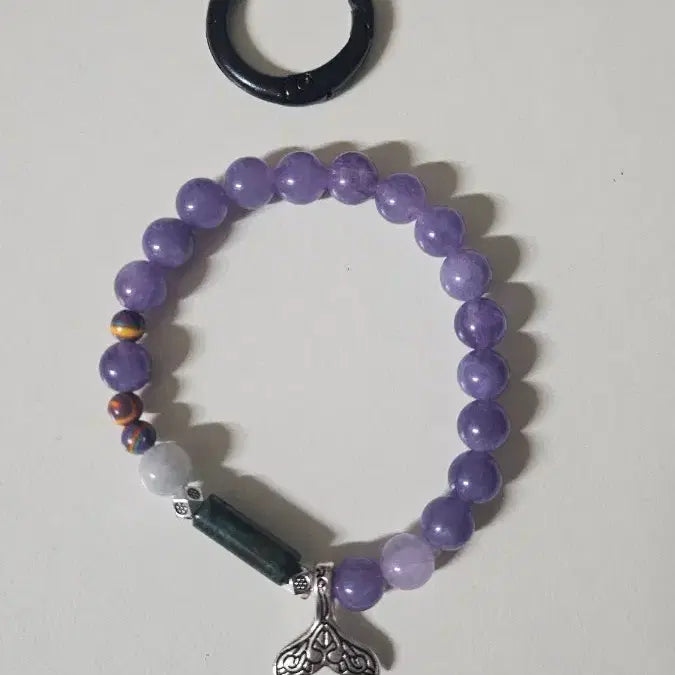[BUNJANG] BTS Amethyst Gemstone Bracelet / 방탄 BTS 테마 자수정 원석 팔찌
