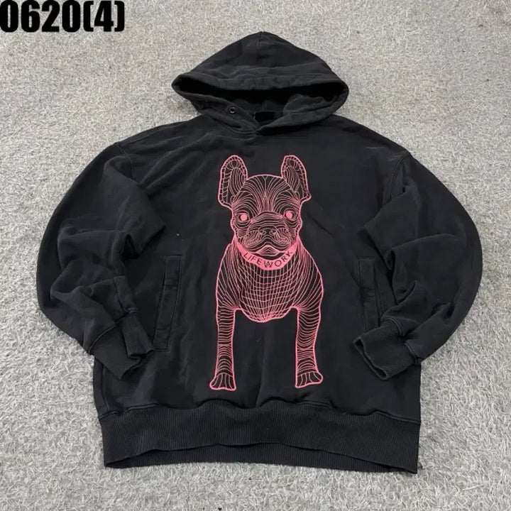 [BUNJANG] LifeWork Vintage Black Hoodie T-shirt (0620) / [S] 라이프워크 | 블랙 후드 티셔츠 (빈티지 0620)