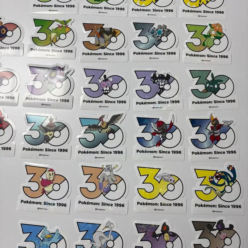 [BUNJANG] Pokemon 30th Anniversary Logo Sticker Set / 포켓몬 30주년 로고스티커 5세대 세트 5000원