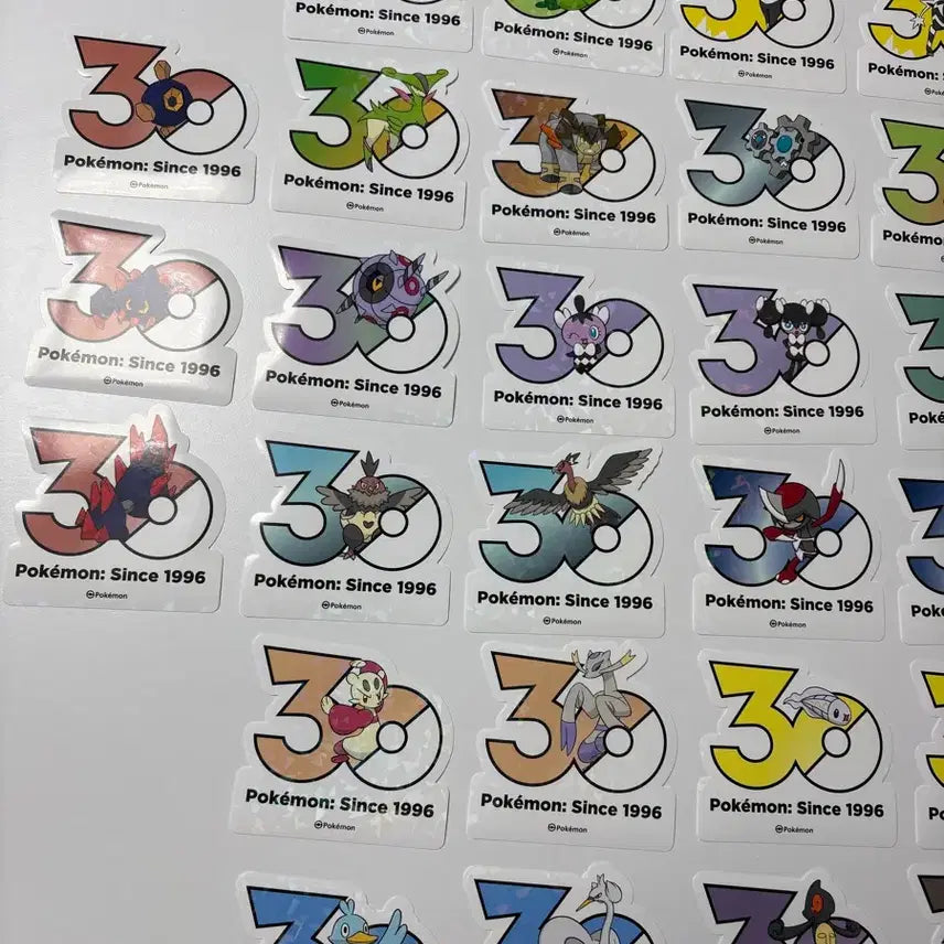 [BUNJANG] Pokemon 30th Anniversary Logo Sticker Set / 포켓몬 30주년 로고스티커 5세대 세트 5000원