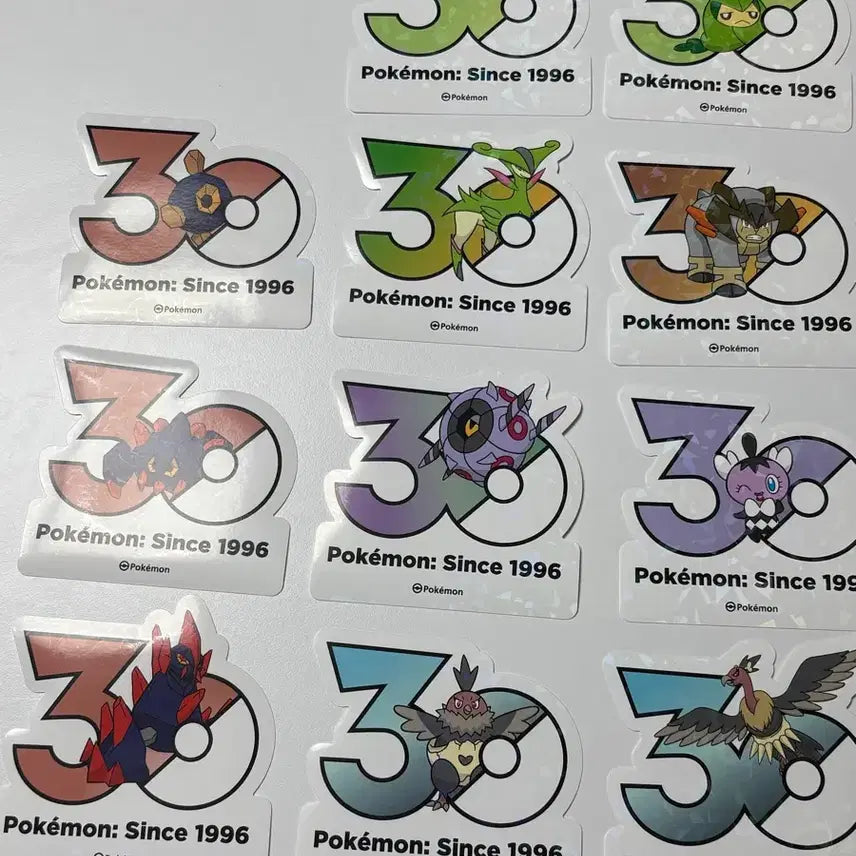 [BUNJANG] Pokemon 30th Anniversary Logo Sticker Set / 포켓몬 30주년 로고스티커 5세대 세트 5000원