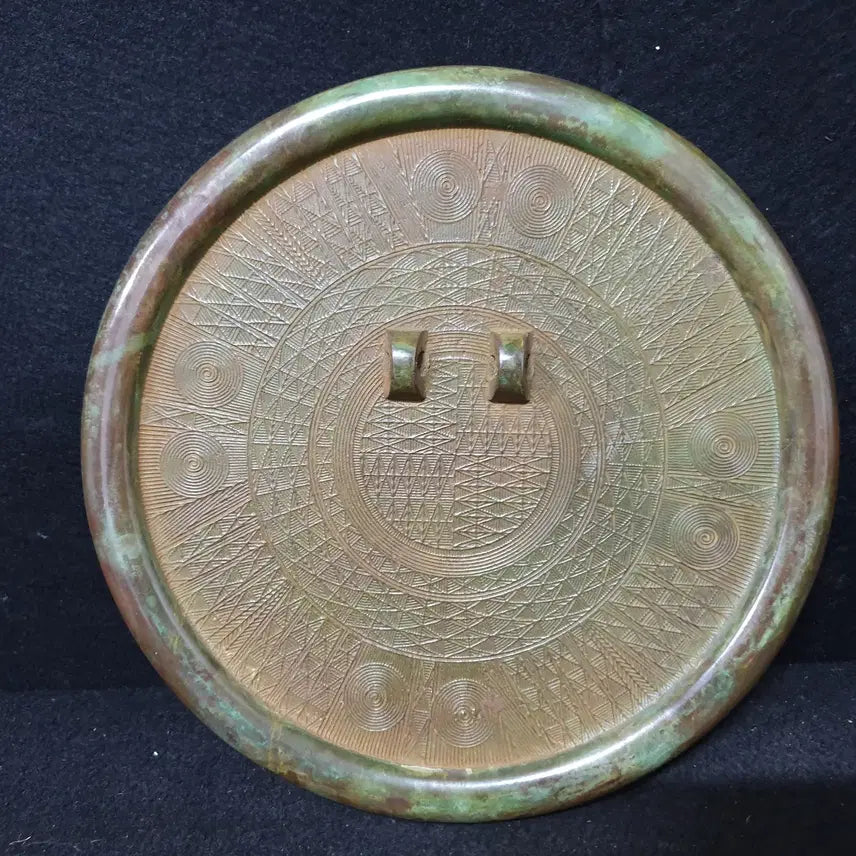 [BUNJANG] Suwon Manmul Bronze 2-Section Mirror with Intricate Carving / (수원만물)청동 2구 거울