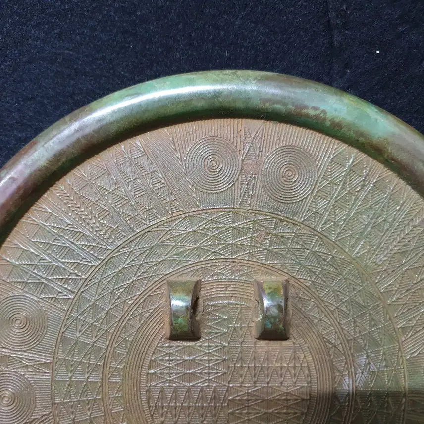[BUNJANG] Suwon Manmul Bronze 2-Section Mirror with Intricate Carving / (수원만물)청동 2구 거울