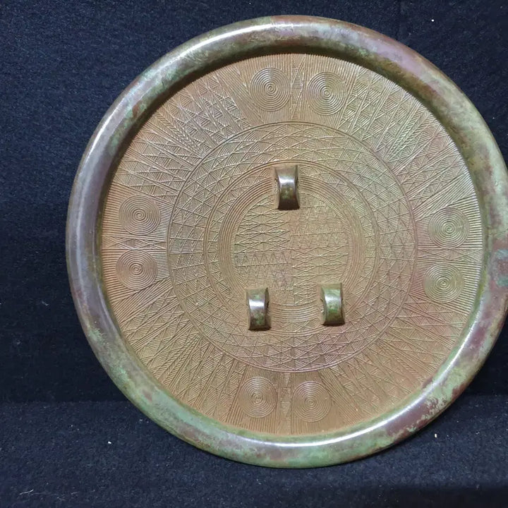 [BUNJANG] Bronze 3-Tiered Mirror with Intricate Carvings / (수원만물)청동 3구 거울