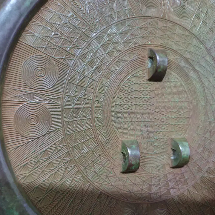 [BUNJANG] Bronze 3-Tiered Mirror with Intricate Carvings / (수원만물)청동 3구 거울