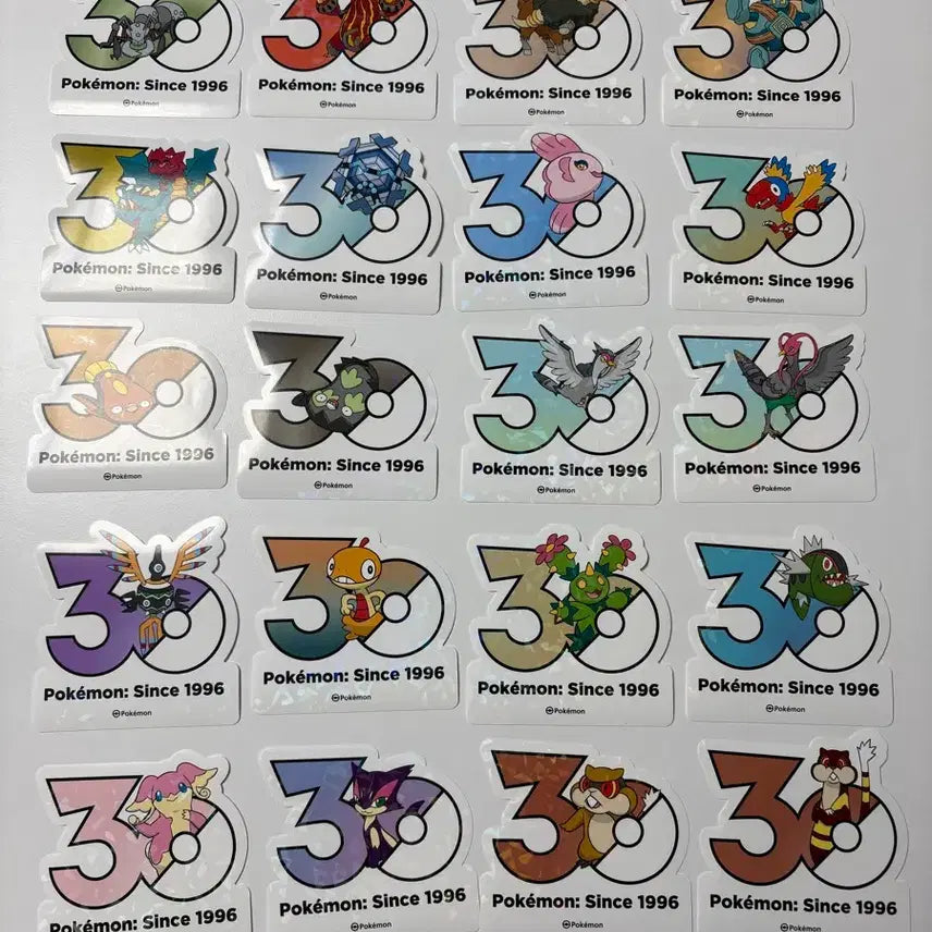 [BUNJANG] Pokemon 30th Anniversary 3D Logo Sticker Set (Gen 5) / 포켓몬 30주년 로고스티커 5세대 세트 2000원