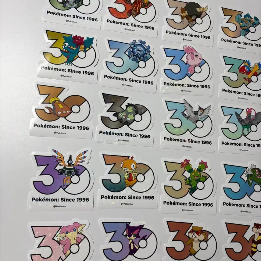 [BUNJANG] Pokemon 30th Anniversary 3D Logo Sticker Set (Gen 5) / 포켓몬 30주년 로고스티커 5세대 세트 2000원