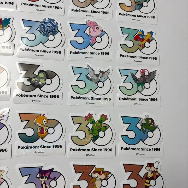 [BUNJANG] Pokemon 30th Anniversary 3D Logo Sticker Set (Gen 5) / 포켓몬 30주년 로고스티커 5세대 세트 2000원