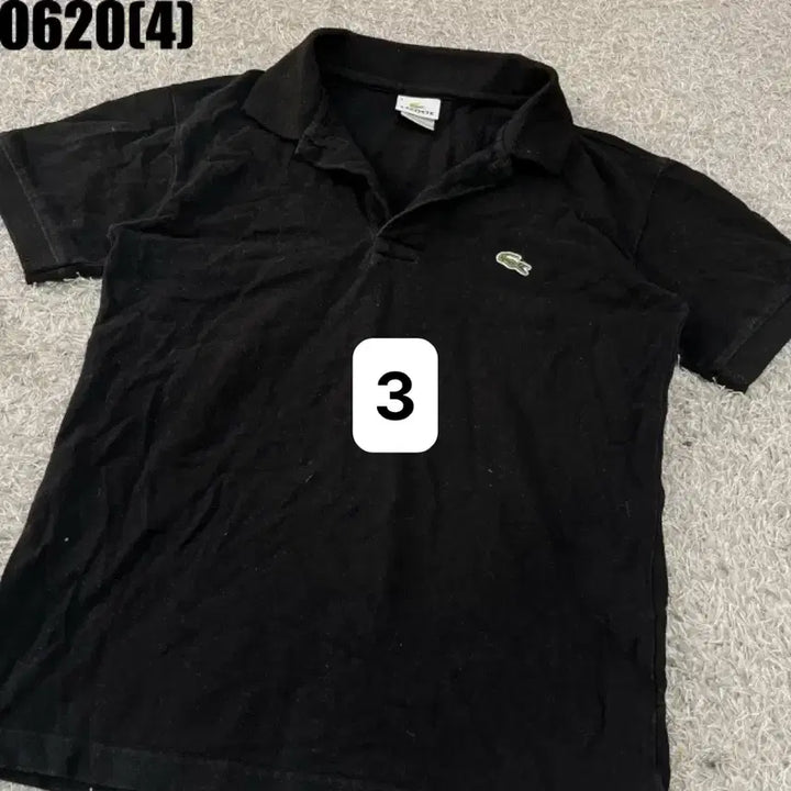 [BUNJANG] Lacoste Black Short Sleeve Polo Shirt (Vintage 0620) / [3] 라코스테 | 블랙 반팔 카라 티셔츠 (빈티지 0620)