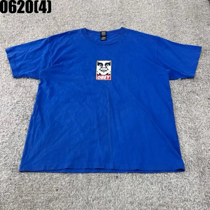 [BUNJANG] OBEY Blue Short Sleeve T-Shirt (Vintage 0620) / [XL] 오베이 | 블루 반팔 티셔츠 (빈티지 0620)