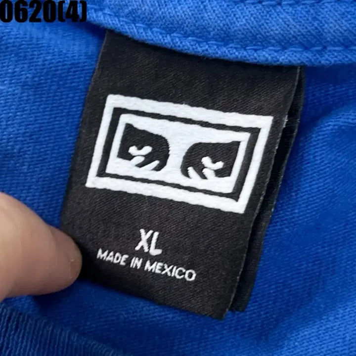 [BUNJANG] OBEY Blue Short Sleeve T-Shirt (Vintage 0620) / [XL] 오베이 | 블루 반팔 티셔츠 (빈티지 0620)