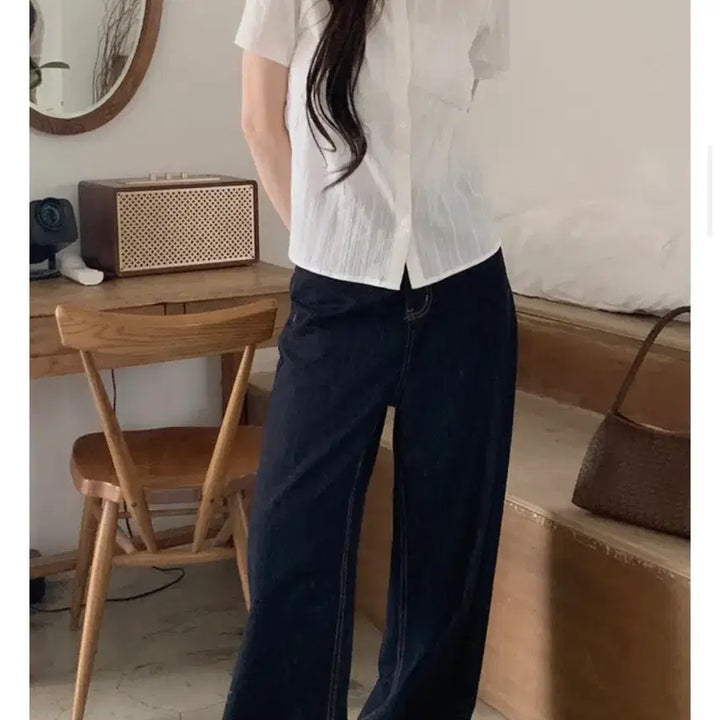 [BUNJANG] Lirri &amp; Co. Maybe That Lace Shirring Cotton Blouse / 리리앤코 메이비팃 레이스 셔링 코튼 블라우스