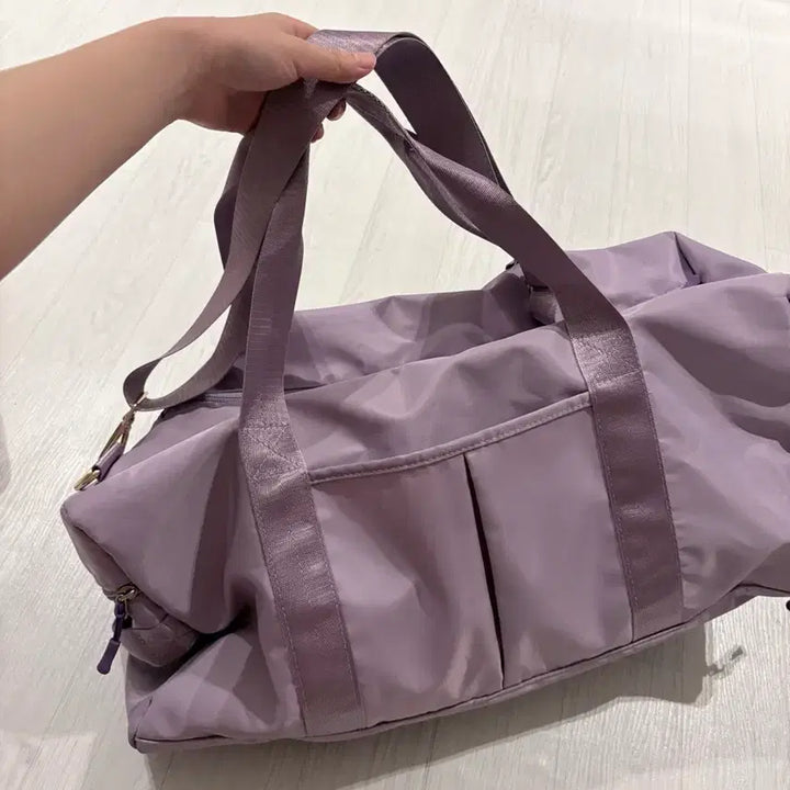 [BUNJANG] Lavender Travel &amp; Gym Duffle Bag with Shoe Compartment / 연보라색 여행&amp;운동가방