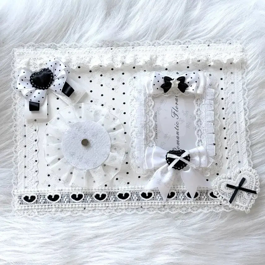 [BUNJANG] Handmade Dot Lace Ribbon Topper Board for Ita Bag Decoration / 도트 레이스 리본 토퍼보드 / 이타백 꾸미기 / 배경보드 / 핸드메이드