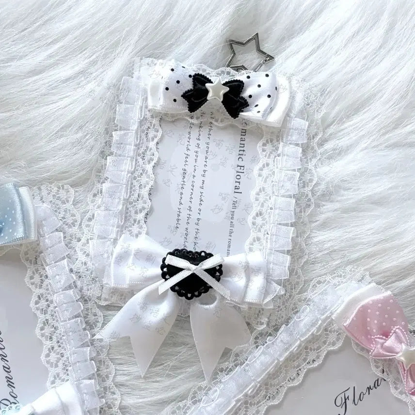 [BUNJANG] Handmade Lace Ribbon Photocard Holder Keychain / 레이스 리본 포카 케이스 키링 / 이타백 꾸미기 / 핸드메이드