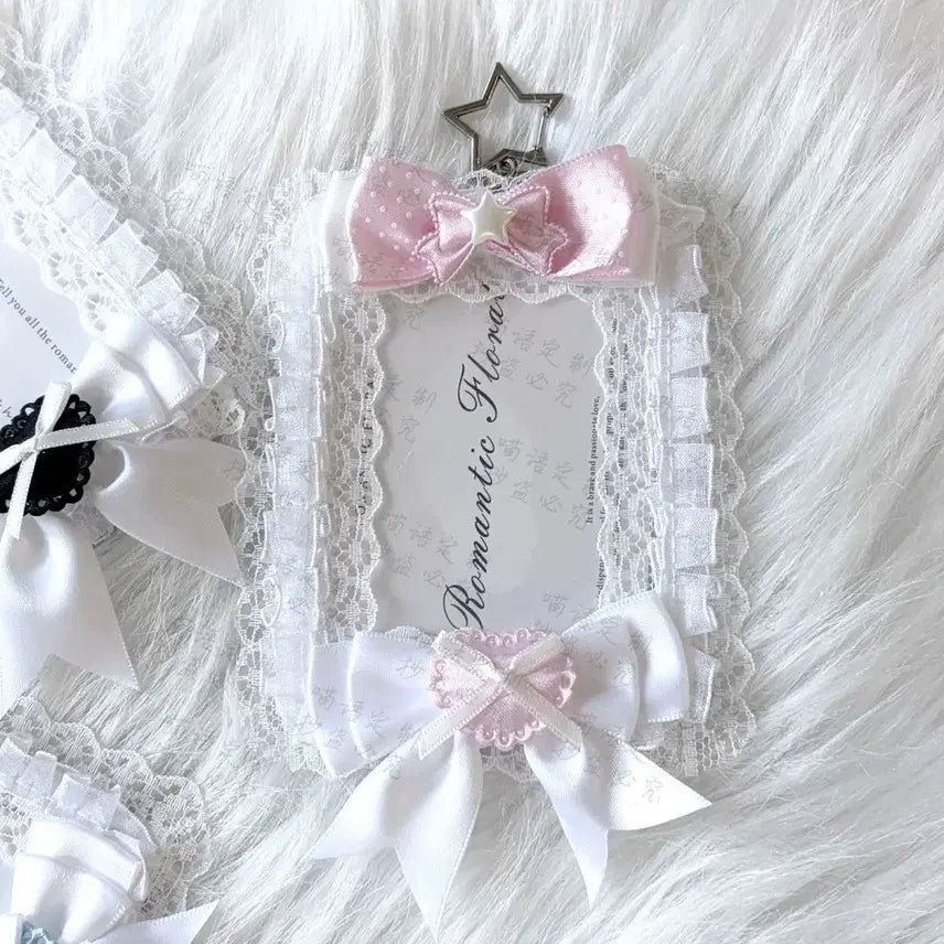 [BUNJANG] Handmade Lace Ribbon Photocard Holder Keychain / 레이스 리본 포카 케이스 키링 / 이타백 꾸미기 / 핸드메이드