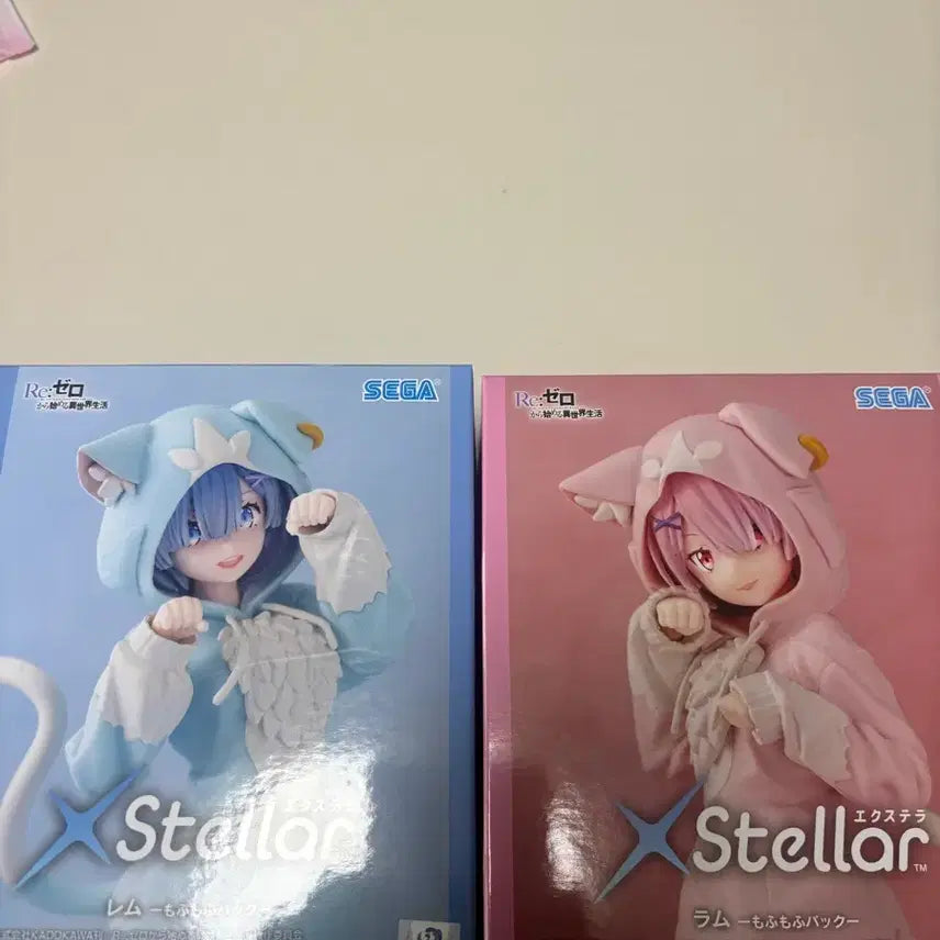 [BUNJANG] Sega Stellar Re:Zero Ram &amp; Rem Hooded Figure Set (Sealed) / 리제로 XStellar 렘 &amp; 람 피규어 모후모후 스텔라 일괄