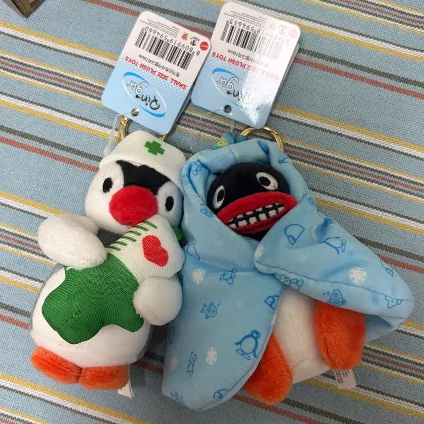 [BUNJANG] Pingu &amp; Pinga Nurse Patient Keychain Doll Set / 핑구 환자 핑가 간호사 키링 인형 정품 새상품