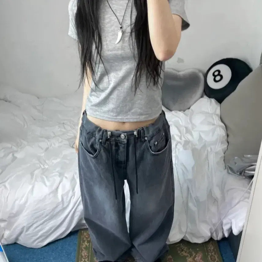 [BUNJANG] Basic Grey Short Sleeve T-Shirt / 베이직 그레이 반팔티