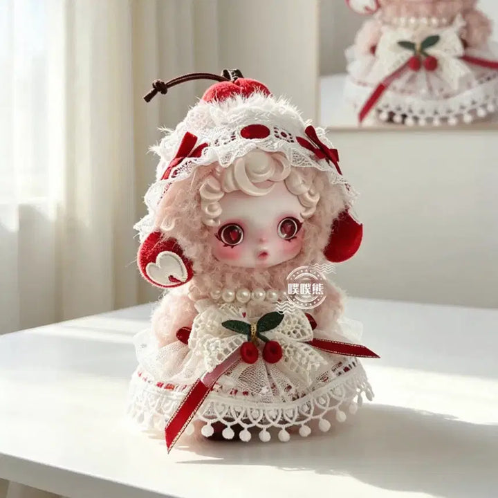 [BUNJANG] Skullpanda 13cm Doll Clothes Cherry Dress / 스컬판다 13센치인형옷 체리원피스 인형X