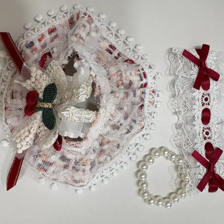 [BUNJANG] Skullpanda 13cm Doll Clothes Cherry Dress / 스컬판다 13센치인형옷 체리원피스 인형X