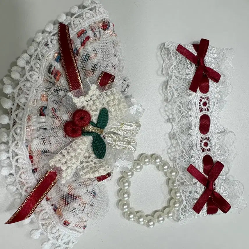 [BUNJANG] Skullpanda 13cm Doll Clothes Cherry Dress / 스컬판다 13센치인형옷 체리원피스 인형X