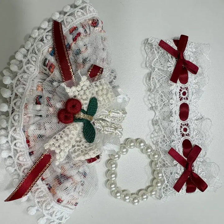 [BUNJANG] Skullpanda 13cm Doll Clothes Cherry Dress / 스컬판다 13센치인형옷 체리원피스 인형X