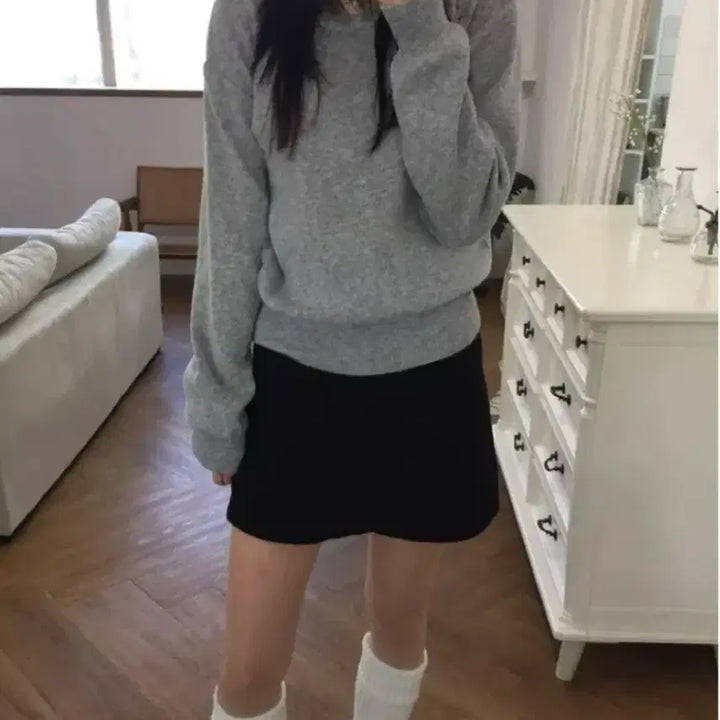 [BUNJANG] Basic Solid Round Neck Knit / 기본 무지 라운드넥 니트