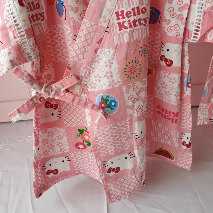 [BUNJANG] Hello Kitty Pink Yukata Set Size 95-100 / 95-100헬로키티 핑크유카타 세트