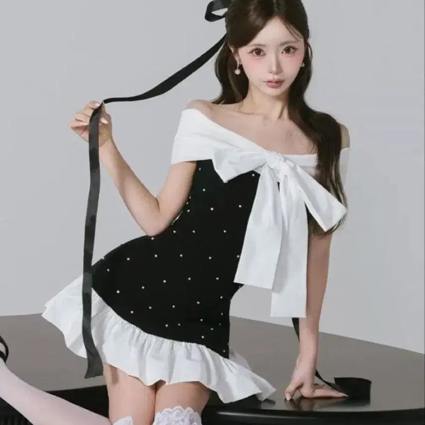 [BUNJANG] Darich Bijou Ribbon One-Piece Dress / Darich 다리치 비쥬 리본 원피스