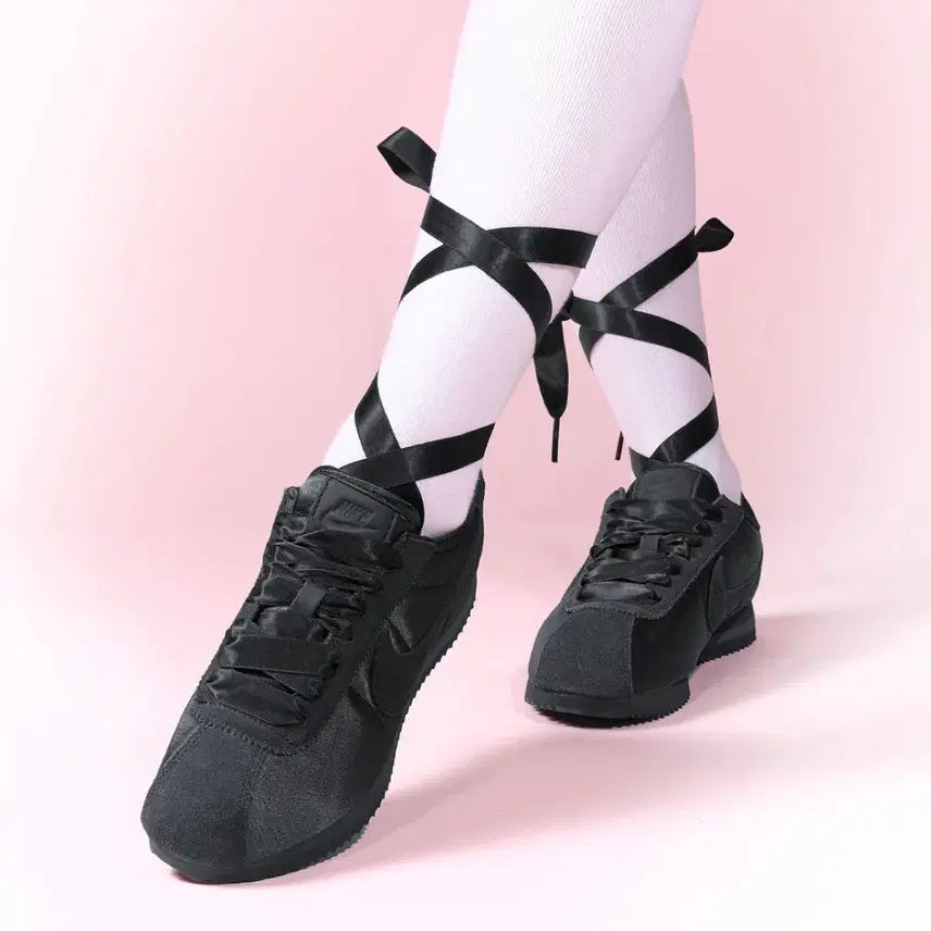 [BUNJANG] Nike Cortez Black Satin Balletcore FV5420-002 Women&