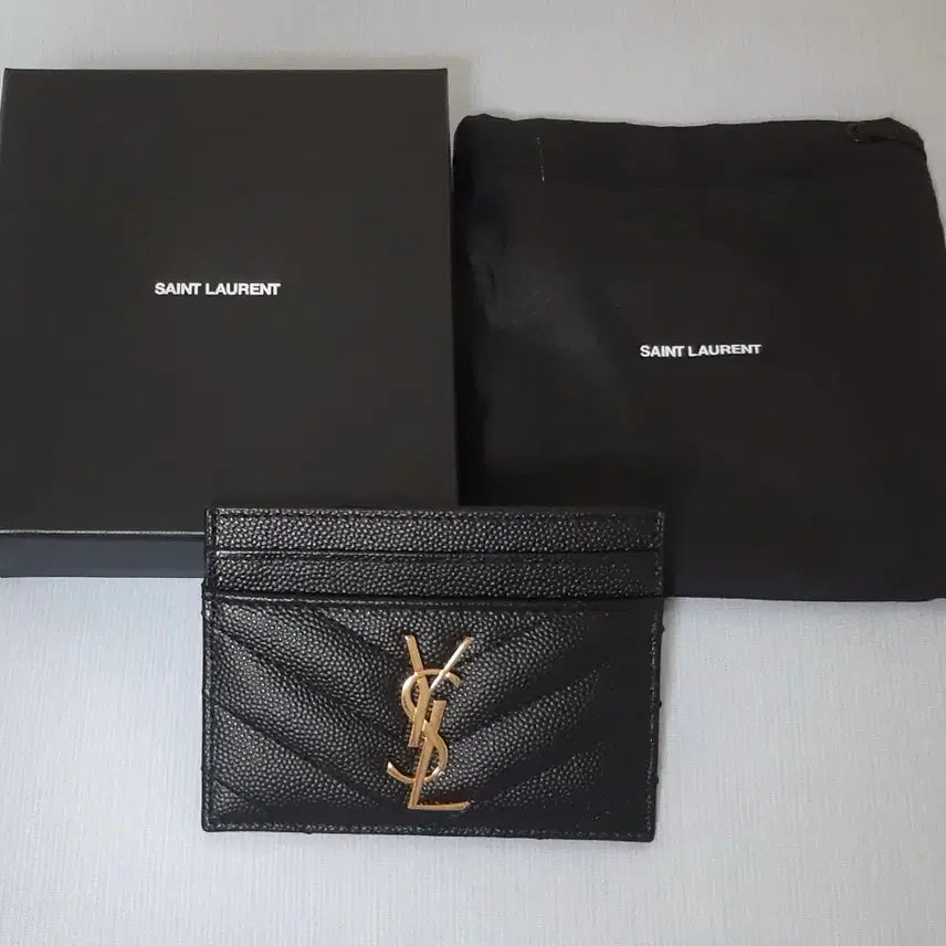 [BUNJANG] Yves Saint Laurent Cardholder Gold Tone Hardware New / 입생로랑 카드지갑 금장 (새제품)
