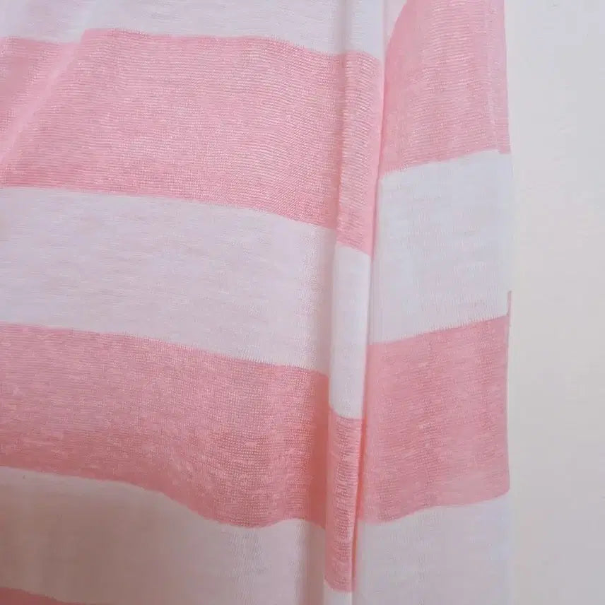 [BUNJANG] Striped Pink Hooded Zip-Up Cardigan / 여름가디건 줄무늬 스트라이프 핑크 후드가디건 후드집업 여름집업 긴팔집업