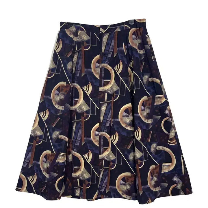[BUNJANG] Art Vintage A-Line Flare Skirt / 유니크 레트로 A라인 플레어 스커트 [28] 아트빈티지