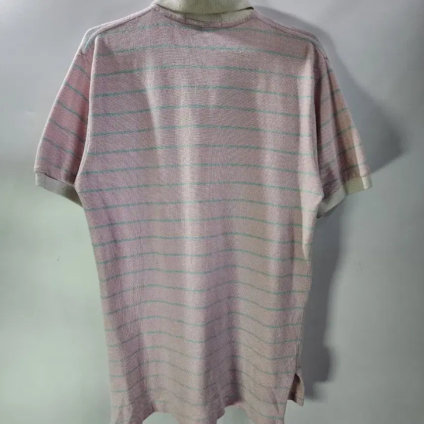 [BUNJANG] Polo Ralph Lauren Pink Stripe Short Sleeve Polo Shirt Size 90 / (90) 폴로랄프로렌 핑크스트라이프 반팔카라티 3.0