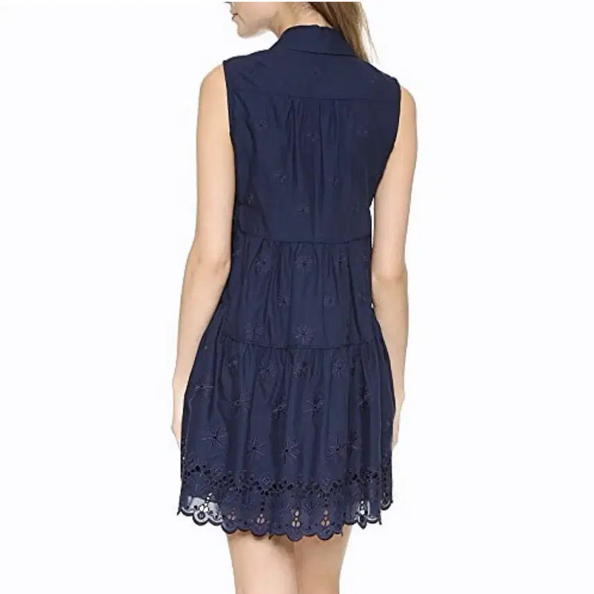 [BUNJANG] Diane von Furstenberg Eyelet Dress Navy / 다이앤본퍼스텐버그(DVF) 아일렛 원피스 44