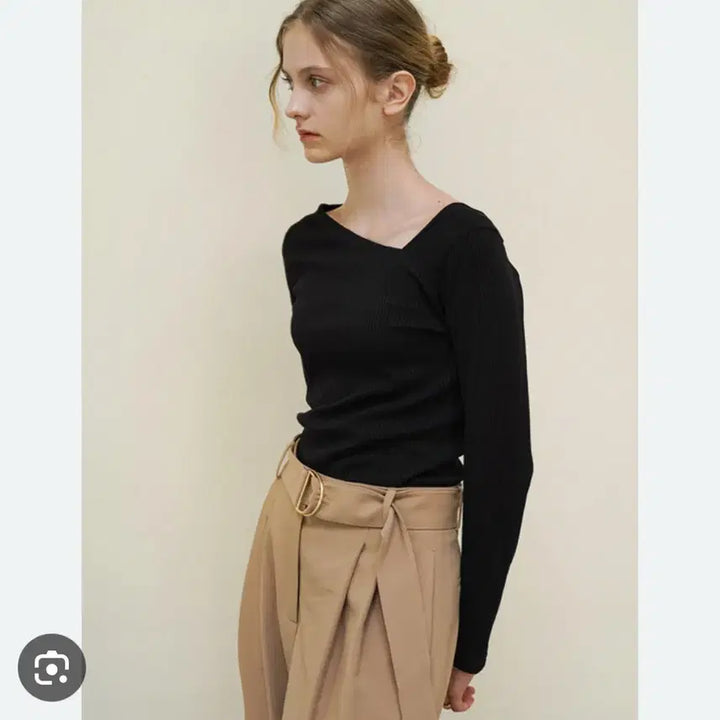 [BUNJANG] YMER Obliquity Black Long Sleeve T-Shirt / 유메르 오블리크티 블랙