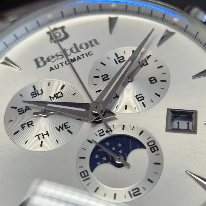 [BUNJANG] Bestdon Automatic Moonphase Watch Silver BD7116G-B03 / 베스트돈 자동 시계 문페이즈 실버 새상품