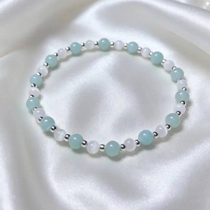 [BUNJANG] Handmade Cats Eye Bead Bracelet / 핸드메이드 캣츠아이 비즈 팔찌