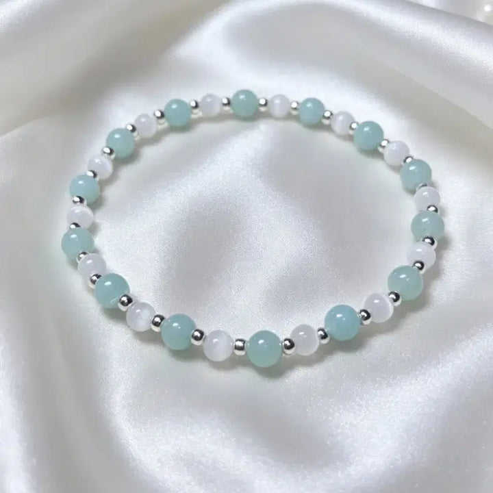[BUNJANG] Handmade Cats Eye Bead Bracelet / 핸드메이드 캣츠아이 비즈 팔찌