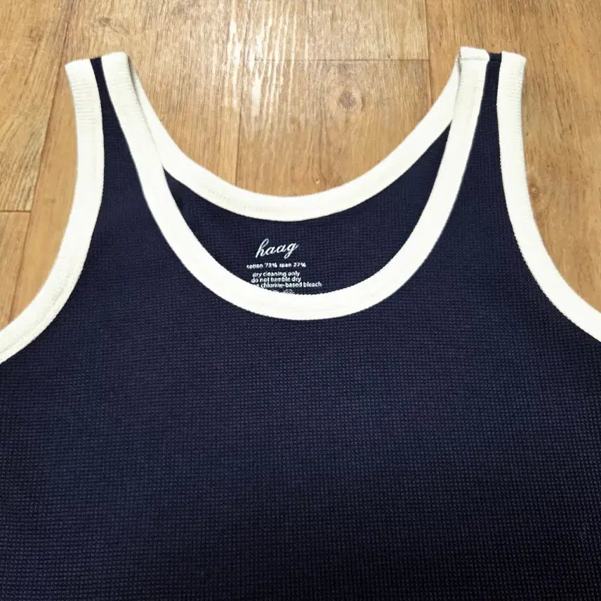 [BUNJANG] Haag Navy Waffle T-Shirt (Size 55-66) / 헤이그(haag) 네이비 와플티셔츠 55-66 새상품