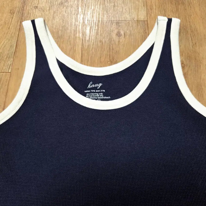 [BUNJANG] Haag Navy Waffle T-Shirt (Size 55-66) / 헤이그(haag) 네이비 와플티셔츠 55-66 새상품