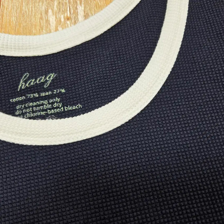 [BUNJANG] Haag Navy Waffle T-Shirt (Size 55-66) / 헤이그(haag) 네이비 와플티셔츠 55-66 새상품